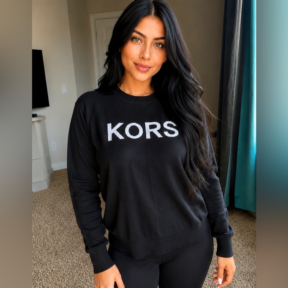Michael Kors Black Sweater with White KORS Logo